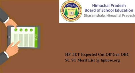 Hp Tet Expected Cut Off Gen Obc Sc St Merit List Hpbose Org