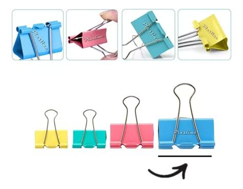 Clip Binder Aprieta Papel Grande Mm Unidades Colores