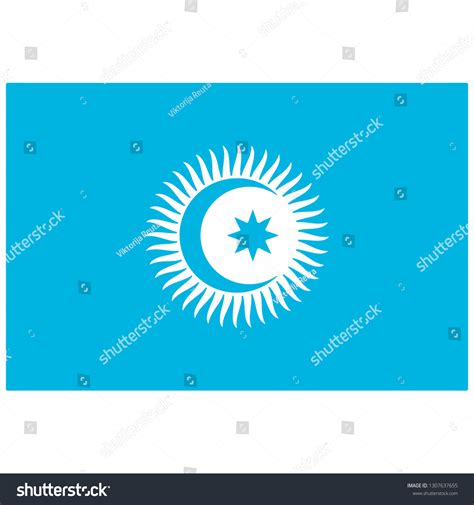 Raster Flag Cooperation Council Turkic Speaking Stock Illustration