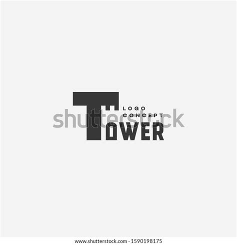 Tower Lettering Logo Design Template Vector Stock Vector Royalty Free