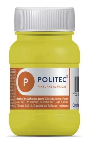 Pintura Acrilica Politec 500 Ml Acrilico Colores A Escoger Color Amar