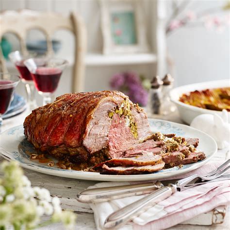 Easy Carve Greek Stuffed Roast Lamb Recipe Lamb Recipes Best Roast Lamb Slow Roasted Lamb