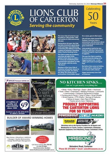 Lions Club Carterton 50 Years By Wairarapa Times Age Issuu