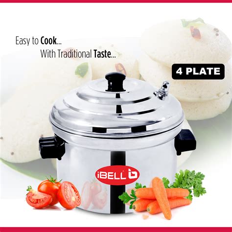 Ibell P L Stainless Steel Plates Idly Cooker Induction Compatible