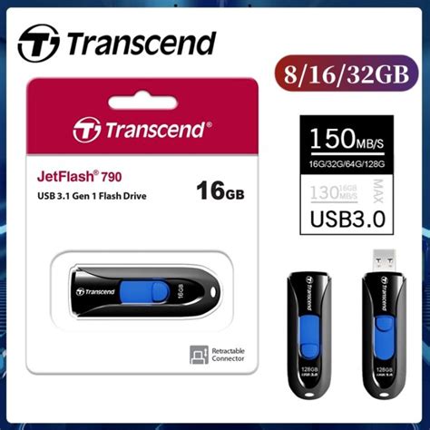 Transcend Flash Drive Usb 31 Gen 1 High Speed Jetflash 8gb 16gb 32gb