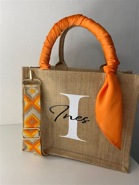 Sac personnalisé orange en 2024 Sac toile de jute Sac personnalisé