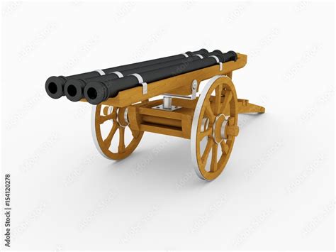 Triple Barrel Cannon Leonardo Da Vinci Codex Atlanticus 0929r Stock