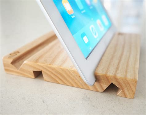 Tablet Holder 4 Angle Deluxe Ash Wood From The Hood