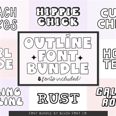 Cricut Outline Fonts Etsy