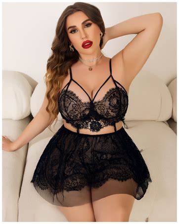 Avidlove Plus Size Lingerie Womens Babydoll Chemise Nightgown Lace Nighty Sleepwear L X At