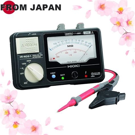 Hioki Insulation Resistance Meter Ir4031 10 Analog Megohmmeter Test Lead L9787 Jis Certified