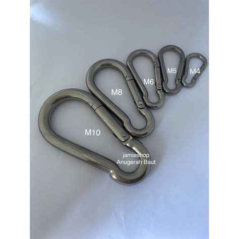 Jual Carabiner Karabiner Snap Ss Stainless Stenlis M Shopee Indonesia