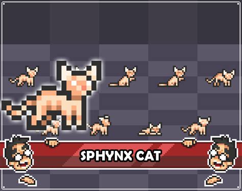 2D Pixel Art Sphynx Cat Sprites By Elthen S Pixel Art Shop