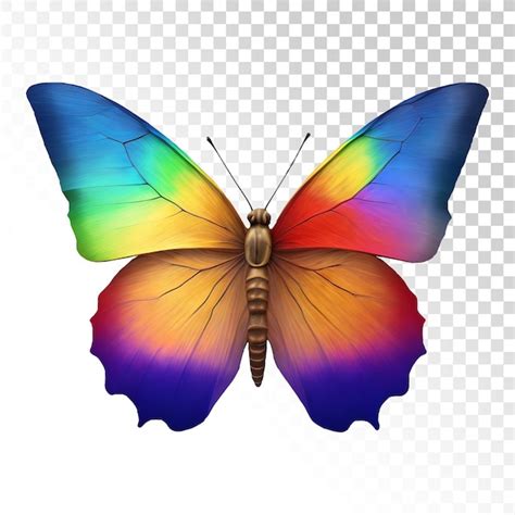 Una Mariposa Colorida Con Un Fondo Blanco Archivo Psd Premium