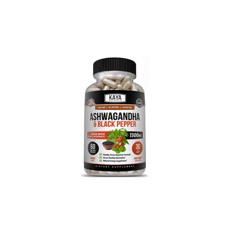 Organic Ashwagandha Capsules 1300mg Supplement W Black Pepper Root