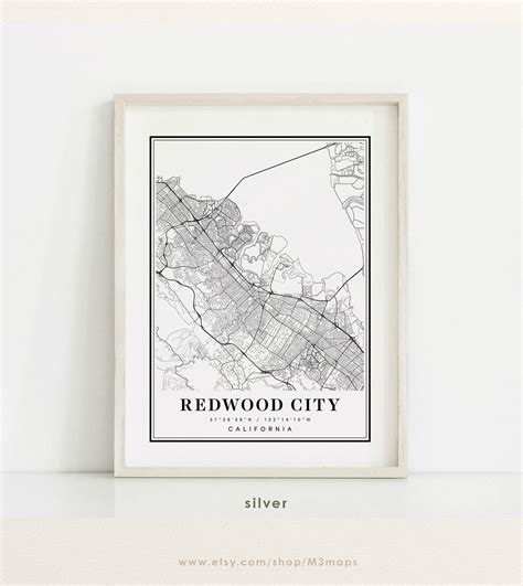 map of redwood city california