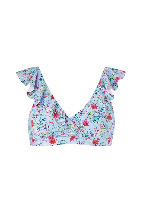 Ellos Bikini BH med volang Blå Bikini overdeler Ellos no