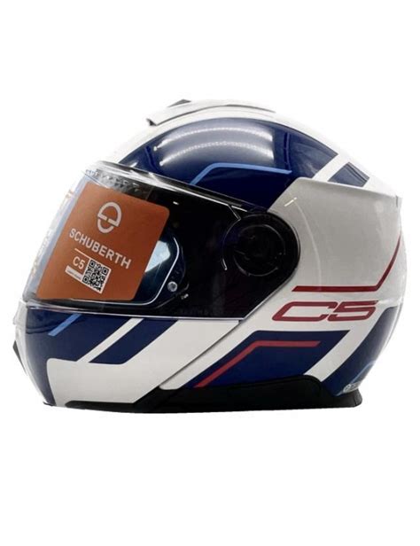 Casco Moto Modulare Schuberth C Master Blue Blu Bianco Rosso Lucido