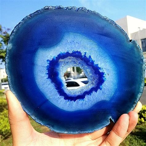 Natural Blue Agate Geode Gemstone - Artifacts World