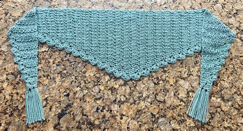 Dew Drop Baktus Crochet Scarf Kerchief Style Wrap Or Shawlette Etsy