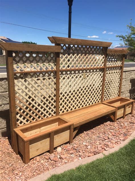 Trellis With Garden Boxes And Full Size Bench Artofit