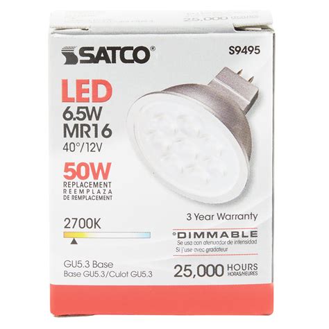Satco S9495 6.5 Watt (50 Watt Equivalent) Warm White LED Reflector ...