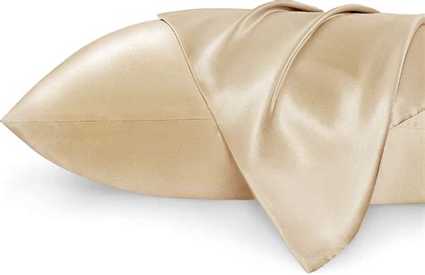 Bedsure King Size Satin Pillowcase Set Of 2 Champagne Gold Silk Pillow Cases For Hair And Skin