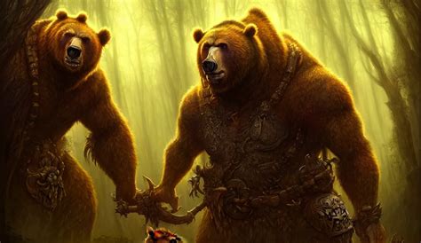 Epic Professional Digital Art Of Orc Bear Druid Stable Diffusion