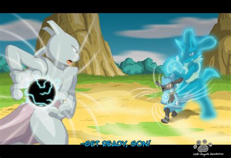 Aura Day Special Riolu Vs Mewtwo By Coshi Dragonite On Deviantart