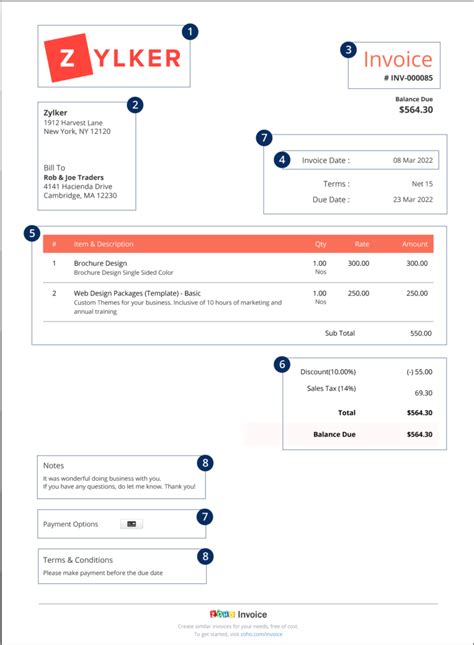 How To Create An Invoice A Step By Step Guide Zoho Billing