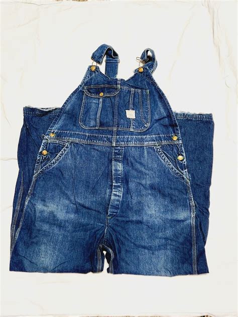 Vintage Pointer Brand Denim Bib Overalls High Back Wo Gem