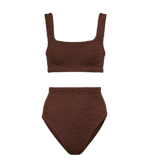 Buy Hunza G Patricia Crinkle Bikini Brown At 30 Off Editorialist