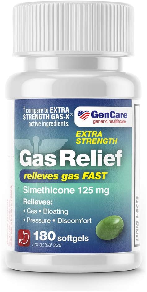 Gencare Extra Strength Gas Relief Simethicone 125mg 180