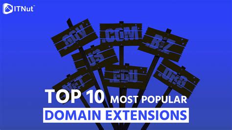 Top 10 Most Popular Domain Extensions It Nut Hositing