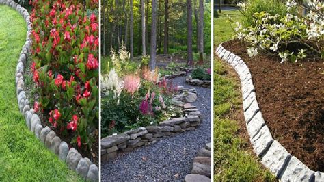 Top 40 Best Stone Edging Ideas Exterior Landscaping Designs Garden