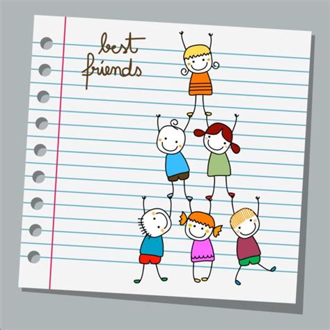 Notebook paper with kids vector material 05 free download