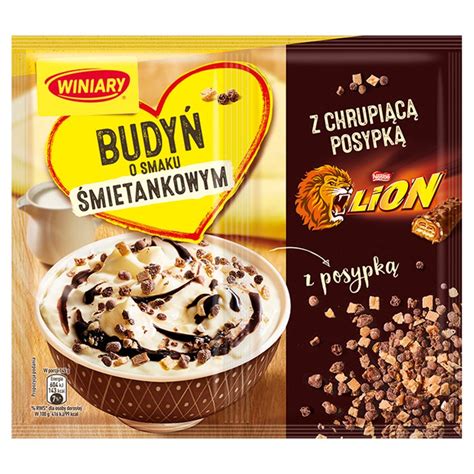 winiary budyn smietankowy  chrupiaca posypka lion sako market