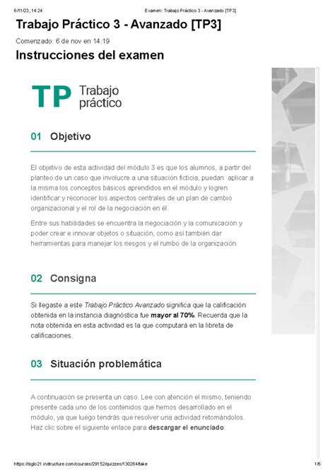 Examen Trabajo Pr Ctico Avanzado Tp Trabajo Pr Ctico