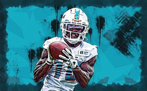 K Tyreek Hill Grunge Art Miami Dolphins Nfl American Football