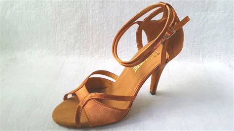 New Women Tan Satin Ballroom Latin Dance Shoes Salsa Dance Shoes Latin ...