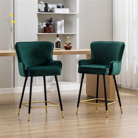 Amazon Quinjay Green Counter Height Bar Stools Set Of