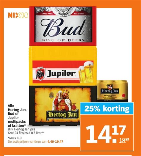 Alle Hertog Jan Bud Of Jupiler Multipacks Of Kratten Aanbieding Bij