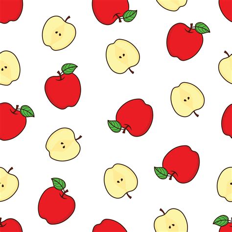 Simple Seamless Red Apple Pattern Design Template Vector 30725171