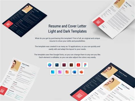 Resume And Cover Letter Canva Template Resume MS Word Figma Template