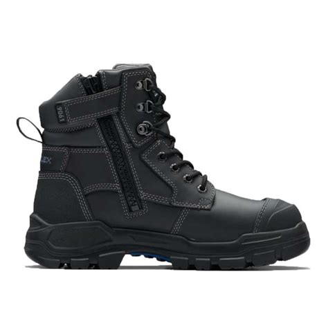 Blundstone B9061 Rotoflex Black Water Resistant Platinum Leather Pur 150mm Zip Sided Safety Boot