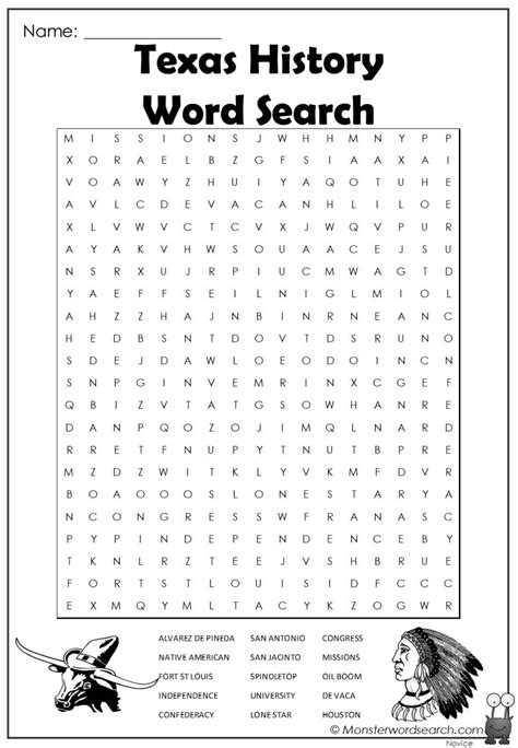 Texas History Word Search