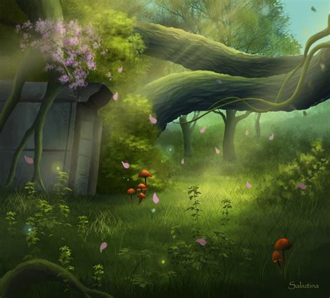 Иллюстрация волшебный лес в стиле 2d | Illustrators.ru