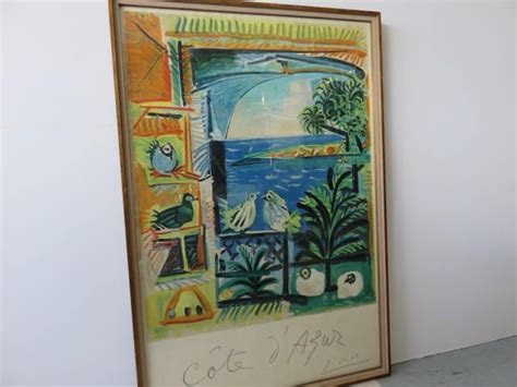 Pablo Picasso Cote Dazur 1962 Mourlot Lithograph Mid Century Modern