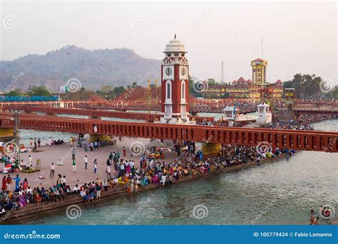 Holy Ghats and Temples at Haridwar, India, Sacred Town for Hindu ...