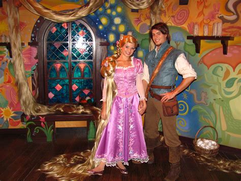 Rapunzel and Flynn Rider at the Tangled meet-and-greet at Disneyland at ...